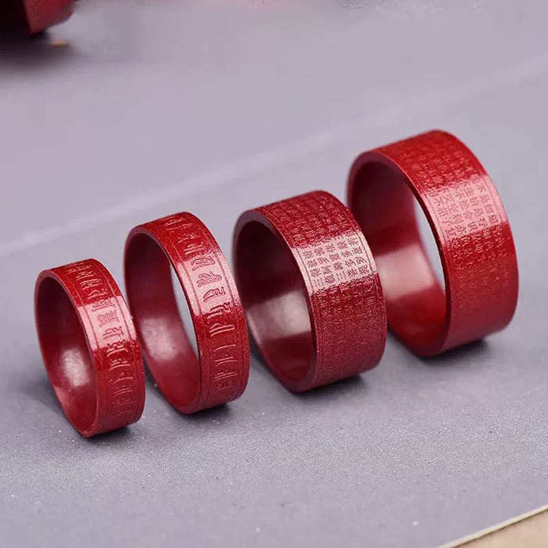 FREE Today: Concentration Blessing Cinnabar Om Mani Padme Hum Heart Sutra Ring - image 13