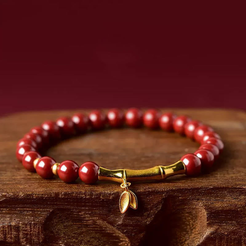 Buddha Stones Cinnabar 925 Sterling Silver Concentration Bracelet - Cinnabar Red Bead(Wrist Circumference: 14-15 cm) - image 0