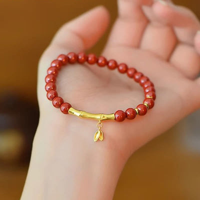 Buddha Stones Cinnabar 925 Sterling Silver Concentration Bracelet - image 1