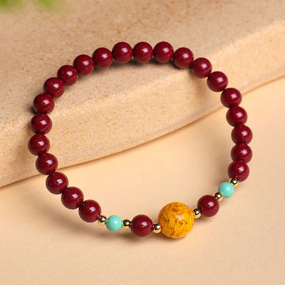 Buddha Stones Cinnabar Keep Away Evil Spirits Bracelet - image 1