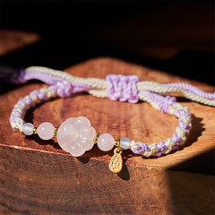 Buddha Stones Pink Crystal Cat Warmth Love Bracelet - Pink Crystal(Wrist Circumference: 17-18cm) - image 0