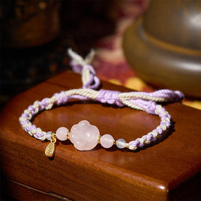 Buddha Stones Pink Crystal Cat Warmth Love Bracelet - image 2