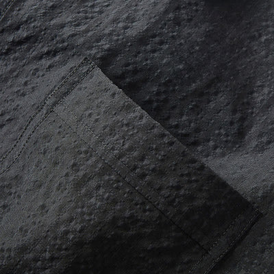 Buddha Stones Spring Solid Color Textured Long Sleeve Button Men's Lapel Shirts With Pocket - image 4