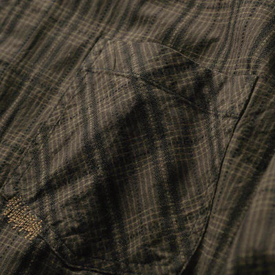 Buddha Stones Fall Commute Embroidery Plaid Pattern Men's Cotton Long Sleeve Shirts With Pocket - image 12