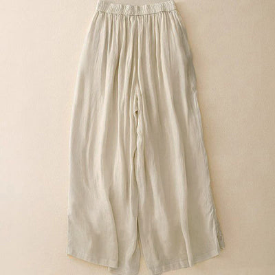 Buddha Stones Side Embroidery Design Women's 7-8 Length Wide Leg Pants With Pockets - image 6