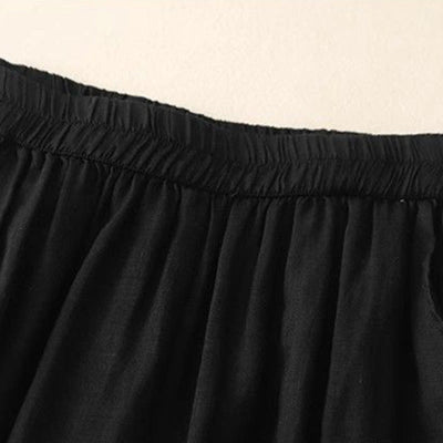 Buddha Stones Side Embroidery Design Women's 7-8 Length Wide Leg Pants With Pockets - image 14