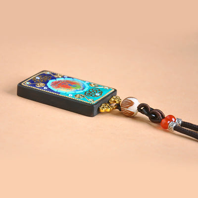Buddha Stones Ebony Wood Peace Necklace Pendant - image 8