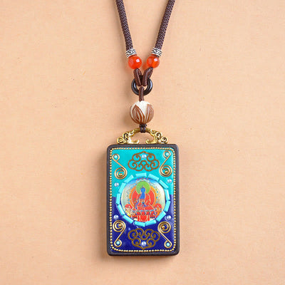 Buddha Stones Ebony Wood Peace Necklace Pendant - image 3