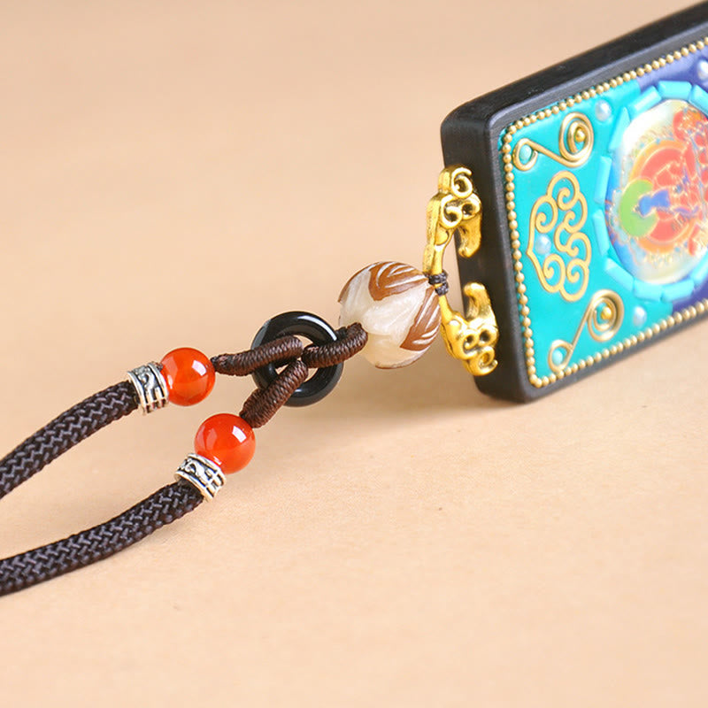 Buddha Stones Ebony Wood Peace Necklace Pendant - image 9