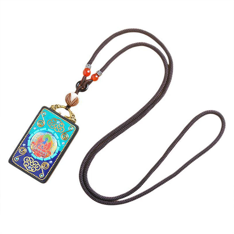 Buddha Stones Ebony Wood Peace Necklace Pendant - image 6