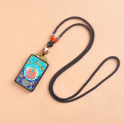 Buddha Stones Ebony Wood Peace Necklace Pendant - image 1