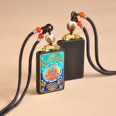 Buddha Stones Ebony Wood Peace Necklace Pendant - image 7