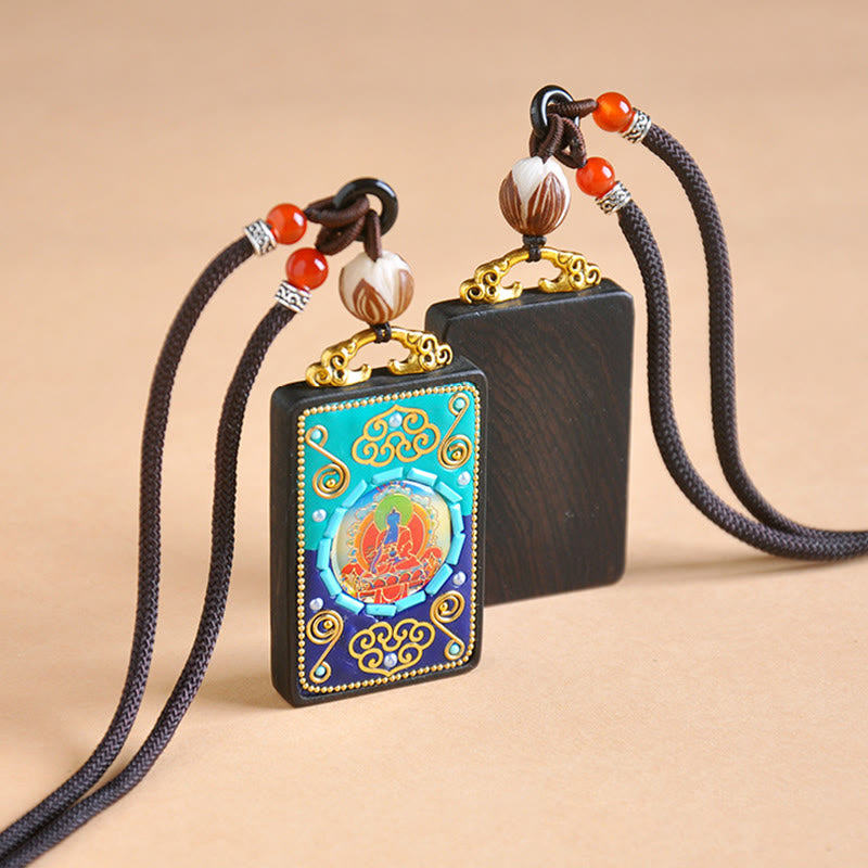 Buddha Stones Ebony Wood Peace Necklace Pendant - image 7