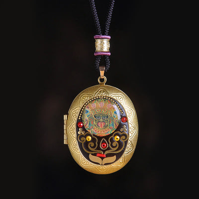 Buddha Stones Copper Kwan Yin Avalokitesvara Zakiram Wealth Pendant Necklace - Zakiram Rope(Necklace Length:72cm) - image 27