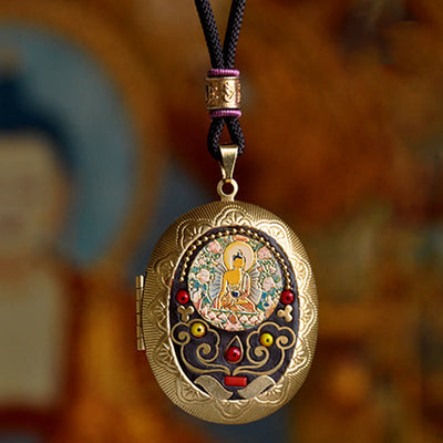 Buddha Stones Copper Kwan Yin Avalokitesvara Zakiram Wealth Pendant Necklace - image 2