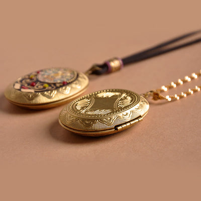 Buddha Stones Copper Kwan Yin Avalokitesvara Zakiram Wealth Pendant Necklace - image 36