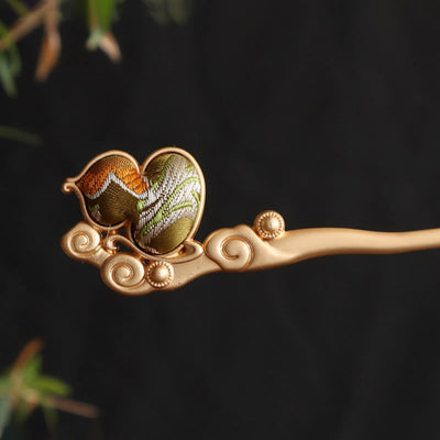 Buddha Stones Gourd Red Agate Bead Calm Confidence Hairpin - image 6