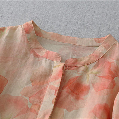 Buddha Stones Spring Floral Pattern Crew Neck Long Sleeve Women's  Polyester Shirt  - image 8