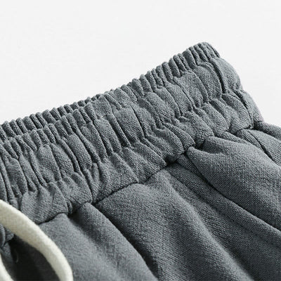 Buddha Stones Summer Drawstring Elastic Waist Frog-Button Ankle-Length Men's Cotton Linen Pants With Pockets - image 4