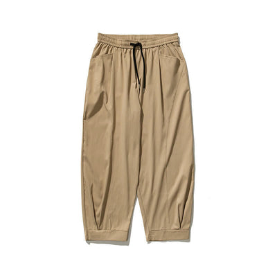 Buddha Stones Summer Solid Drawstring Ankle-Length Men's Cargo Harem Pants With Pockets - image 7