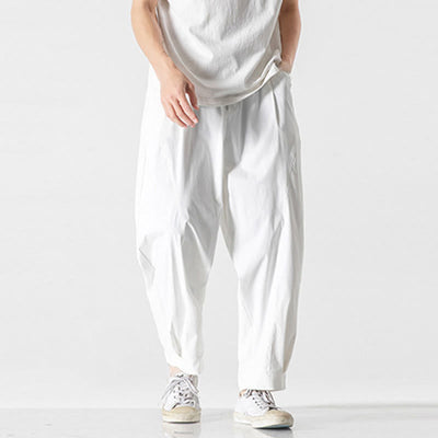 Buddha Stones Summer Solid Drawstring Ankle-Length Men's Cargo Harem Pants With Pockets - image 31