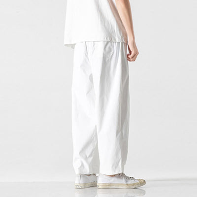 Buddha Stones Summer Solid Drawstring Ankle-Length Men's Cargo Harem Pants With Pockets - image 28