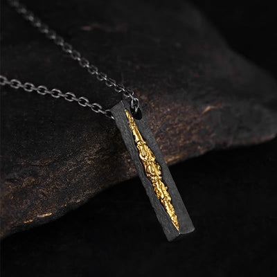 Buddha Stones 999 Sterling Silver 999 Gold Om Mani Padme Hum Wisdom Necklace Pendant - Om Mani Padme Hum&55cm Silver Vajra Chain - image 1