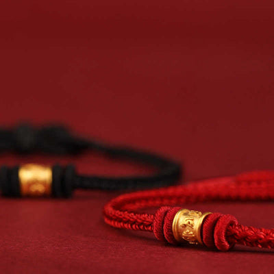 Buddha Stones Tibet Handmade 999 Gold Om Mani Padme Hum Luck Protection Bracelet - image 15