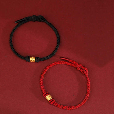 Buddha Stones Tibet Handmade 999 Gold Om Mani Padme Hum Luck Protection Bracelet - image 12