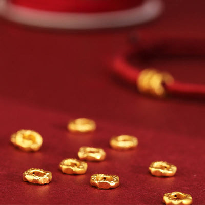 Buddha Stones 999 Gold Ring Design Handmade Luck Braided Red Rope Bracelet Anklet - image 6