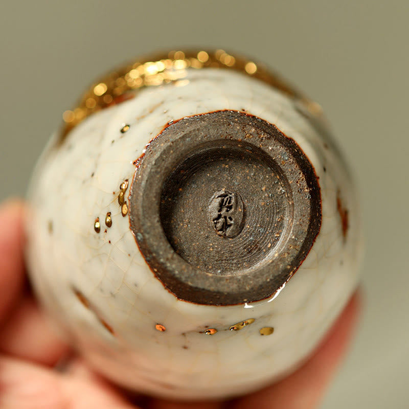 Buddha Stones Handcrafted Golden Arowana Koi Fish Ceramic Teacup Kung Fu Tea Cup Teapot - image 4