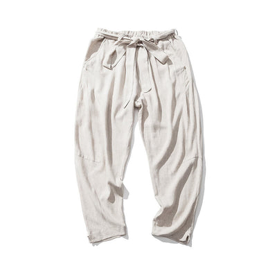 Buddha Stones Drawstring Elastic Waist Ankle-Length Men's Polyester Pants With Pockets - image 2