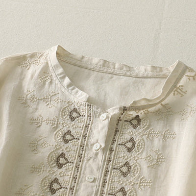Buddha Stones Summer Floral Pattern Crew Neck Short Sleeve Women's Polyester Shirt  - image 16