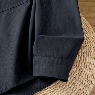 Buddha Stones Spring Plain Lapel Long Sleeve Women's Cotton Shirt With Pockets - image 13