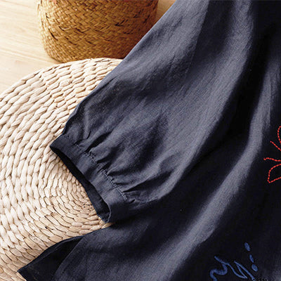 Buddha Stones Coral Gourd Pattern Crew Neck Half Sleeve Women's Polyester Shirt  - image 5