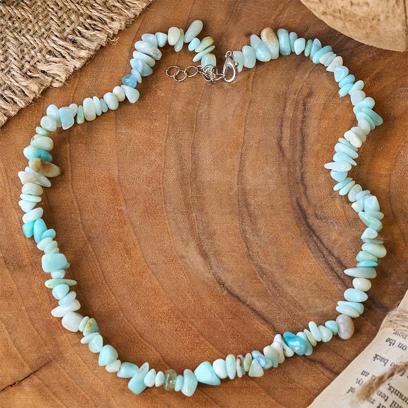 Buddha Stones Natural Crystal Stone Luck Necklace - Amazonite - image 2