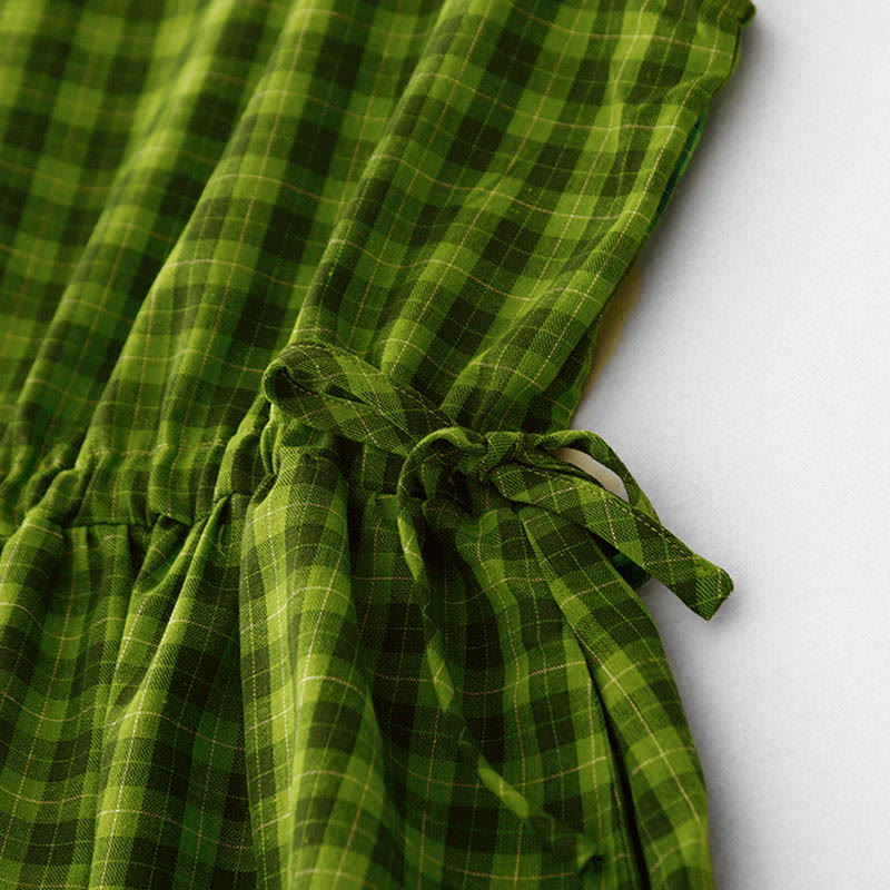 Buddha Stones Sleeveless Plaid Summer Midi Dress With Pockets - image 5