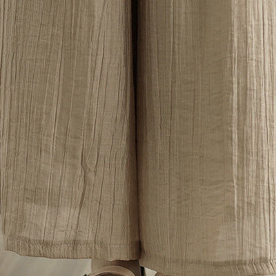 Buddha Stones Solid Color Elastic Waist Design Capri Cropped Women's Wide Leg Pants - image 35