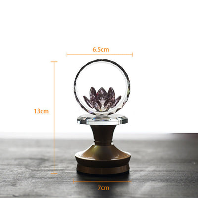Buddha Stones Lotus Copper Brass New Begining Home Decoration - Copper Brass Base - 6.5*13*7 cm - Rechargeable - image 22