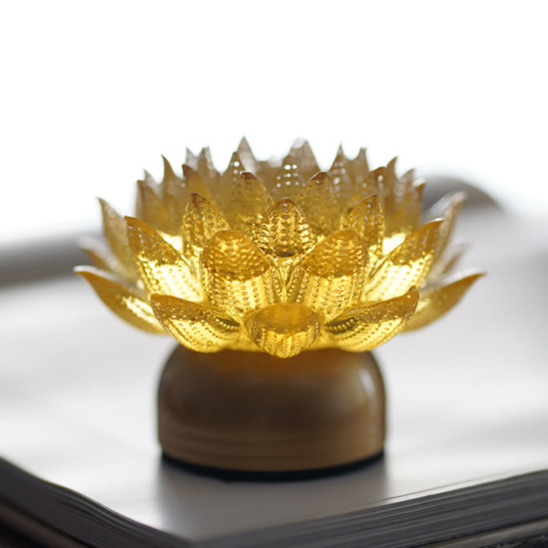 Buddha Stones Lotus Liuli Glass Copper Brass New Begining Home Decoration - image 12