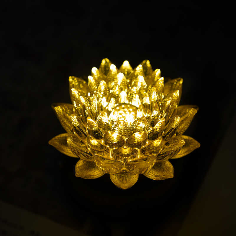 Buddha Stones Lotus Liuli Glass Copper Brass New Begining Home Decoration - image 3