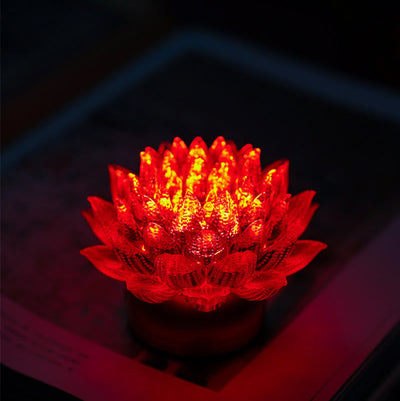 Buddha Stones Lotus Liuli Glass Copper Brass New Begining Home Decoration - image 7