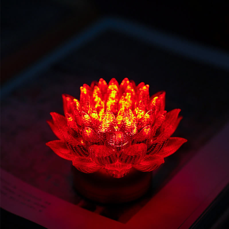 Buddha Stones Lotus Liuli Glass Copper Brass New Begining Home Decoration - image 7