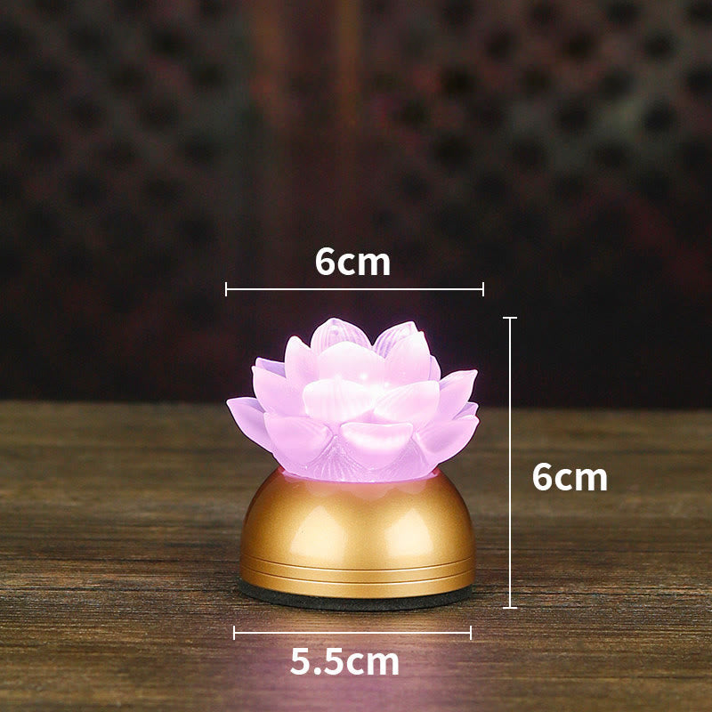 Buddha Stones Lotus Liuli Glass Copper New Begining Home Decoration - Copper Pink Rechargeable(6*6*5.5 cm) - image 22