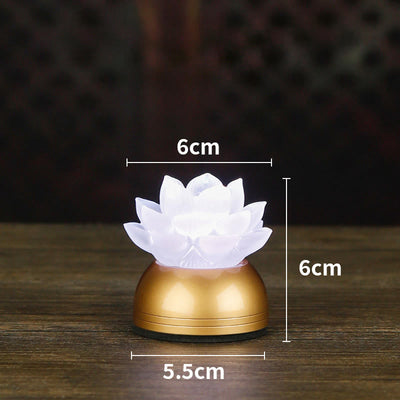 Buddha Stones Lotus Liuli Glass Copper New Begining Home Decoration - Copper White Rechargeable(6*6*5.5 cm) - image 24