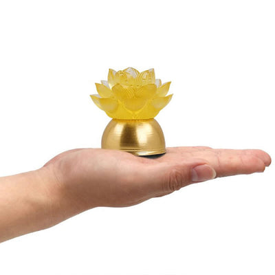 Buddha Stones Lotus Liuli Glass Copper New Begining Home Decoration - image 11