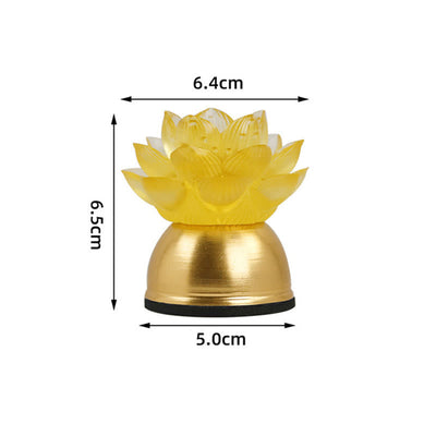 Buddha Stones Lotus Liuli Glass Copper New Begining Home Decoration - image 13