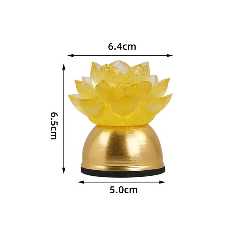 Buddha Stones Lotus Liuli Glass Copper New Begining Home Decoration - image 13