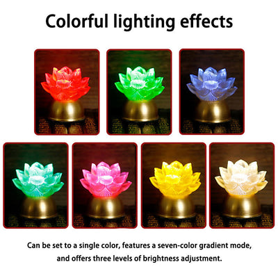 Buddha Stones Lotus Liuli Glass Copper New Begining Home Decoration - image 29