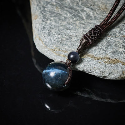 Buddha Stones Tiger's Eye Silver Sheen Obsidian Gold Sheen Obsidian Rainbow Obsidian Positive Necklace Pendant - image 2